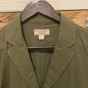JCrew Wallace & Barnes 3 Button Blazer, Olive Green Ripstop Material in 40R